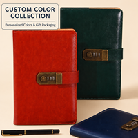 Carnet en cuir A5 avec cadran mécanique et code numérique sécurisé, carnet de bord classique, coffret cadeau, 5 couleurs, 10K vendus, best-seller