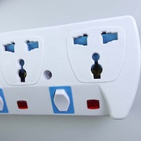 5USB Power Strip Surge Protector Dinding Dapat Dipasang Soket Perlindungan Overload 15A dengan Kabel Ekstensi USB C 6 Kaki