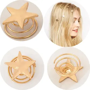 Mooie Fancy Parels Metalen Gouden Ster Swirl Lente Haarspeld Haarspeldjes Voor Vrouwen Meisjes Haar Grips