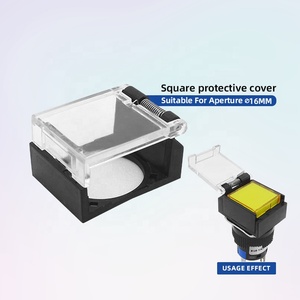 Fabricación <span class=keywords><strong>BENLEE</strong></span>, 16MM, interruptor de botón impermeable transparente de plástico, cubierta protectora de reinicio automático cuadrado de cabeza alta - Product Image 1