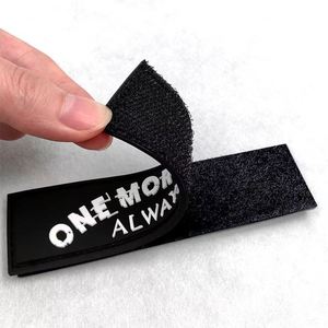 Custom Logo 3D Soft Heat Press Transfer <b>Transparent</b> Silicone Beanie PVC Rubber Patches <b>Labels</b> with Velcro for Hats - Product Image 2