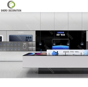 ตู้โชว์ไม้แบบกำหนดขนาดได้สำหรับร้านค้า ตู้โชว์โทรศัพท์มือถือแบบกระจก - Product Image 1