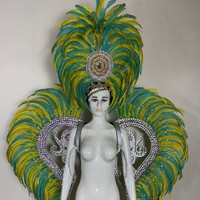 Disfraz de Samba con Plumas para Actuaciones Transfronterizas, Carnaval, Halloween, Accesorios para la Cabeza