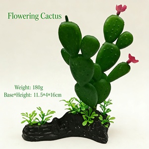 Décoration <span class=keywords><strong>de</strong></span> terrarium pour reptiles et amphibiens : Cactus artificiel réaliste non toxique, plante verte, ornement très demandé - Product Image 3