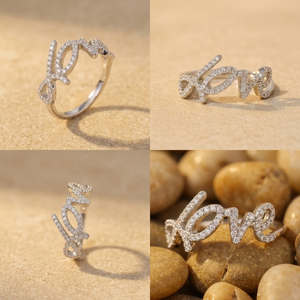 Meilleur cadeau pour elle, bijoux romantiques pour <span class=keywords><strong>la</strong></span> Saint-Valentin, argent 925, hip-hop, VVS1, moissanite complète, bague <span class=keywords><strong>de</strong></span> promesse avec inscription 'love' - Product Image 4