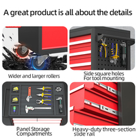Chariot de rangement d'outils mobile |   Armoire industrielle à 5 tiroirs avec poignée latérale, personnalisable OEM/OBM, serrure à clé, capacité de charge de 100 kg