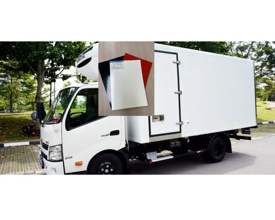 Hoja de fibra de vidrio GRP de alto impacto, paneles tejidos FRP congelados para camiones y furgonetas secas