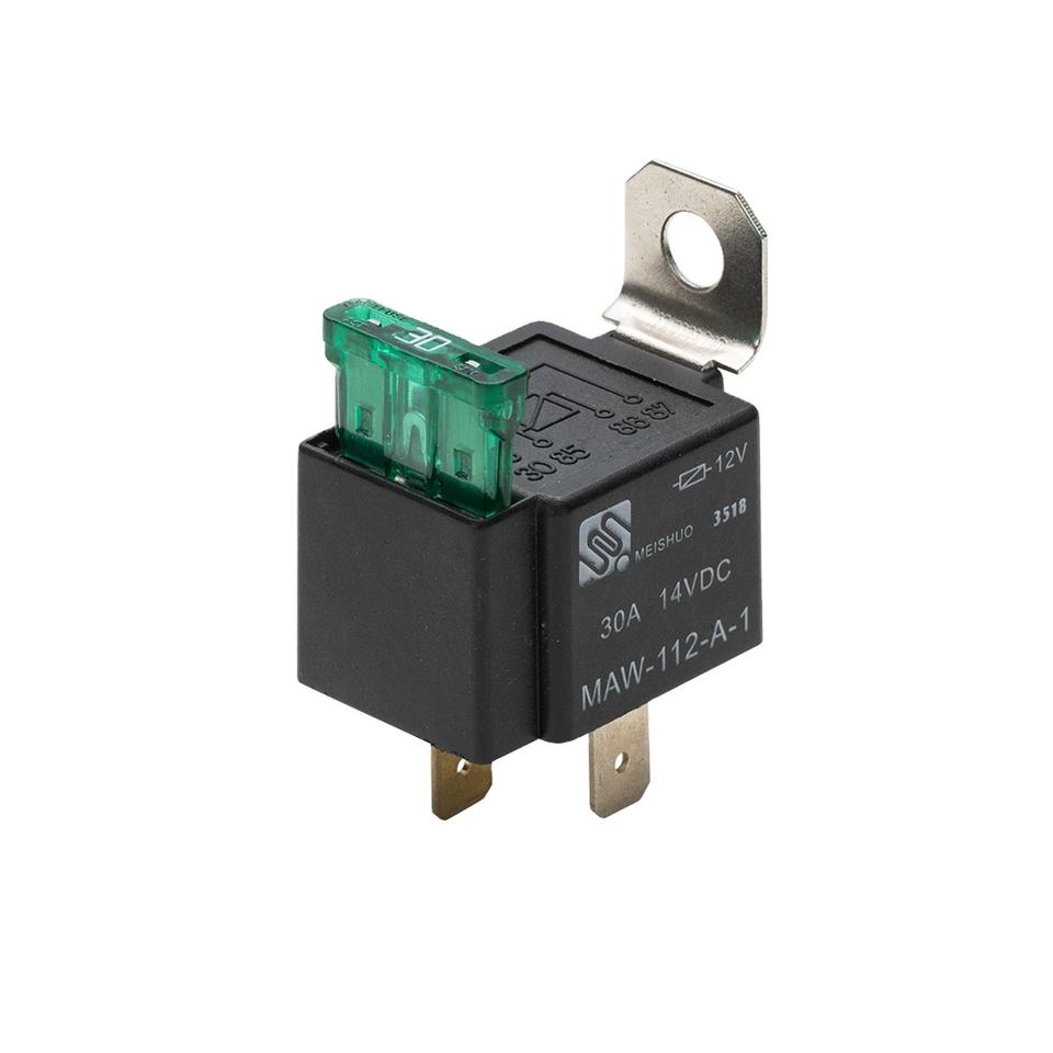MEISHUO MAW-112-A-1 12V SPST 30A Auto Relay With Fuse 4 Pin Metal Bracket for Car Window