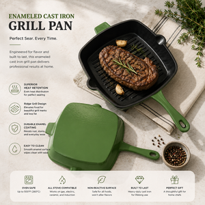 Juego de <span class=keywords><strong>Ollas</strong></span> y Sartenes de Hierro Fundido Esmaltado, Juego de 5 Piezas con Tapas, Recubrimiento de Esmalte, Utensilios de Cocina No Tóxicos, Libres de PFOA y PFAS - Product Image 2