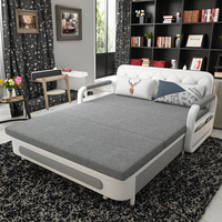 Sillón Cama Plegable de Metal Moderno, Sofá Cama de 3 Plazas, Diván Multifuncional para Sala de Estar