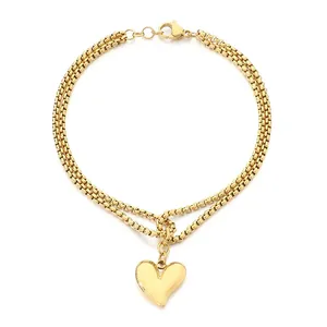 สร้อยข้อมือชุบทอง18K ทำจากสแตนเลสสตีลกันน้ำจี้เครื่องรางสำหรับผู้หญิงของขวัญงานปาร์ตี้ - Product Image 2