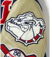Vente en gros BASSE quantité minimale de commande Rétro Vintage Hommes Lettre Brodée Logo Baseball Bomber Letterman Vestes En Cuir Personnalisées Varsity Vestes