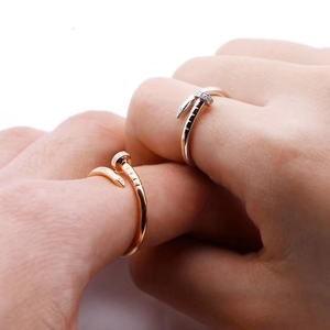Jessy Jewelry Anelli Personalizzati alla Moda per Donne, Ragazze e Uomini, in <span class=keywords><strong>Argento</strong></span> e Oro, con Diamanti, in Acciaio Inossidabile, Anelli <span class=keywords><strong>LOVE</strong></span> per Unghie - Product Image 3
