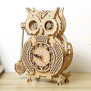 Wholesales DIY 3d Wooden <b>Puzzle</b> for Adults Kids for Home Decor Creative Owl Pendulum Clock <b>Puzzle</b> - Product Image 3