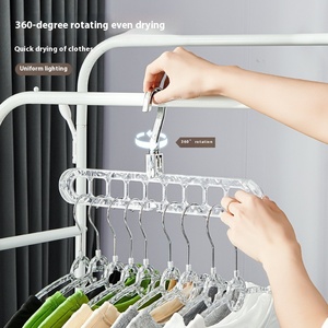 Cintre en plastique épaissi rotatif magique à neuf trous usage domestique Internet célébrité multifonctionnel Horizontal Vertical - Product Image 3