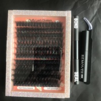 En gros, cils en grappe DIY sous marque privée, cils segmentés DIY sous marque privée, kit de colle et de scellant pour cils DIY, cils segmentés