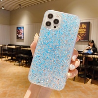 Coque de téléphone transparente scintillante tendance pour iPhone 17 Pro Max 16 15 14 13 12 11 XR XS, en TPU souple, brillante, très vendue, coque arrière pour téléphone
