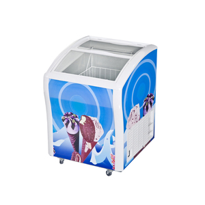 Smad 138L <b>Small</b> Capacity Cheap Single Curved Glass Door Chest Freezer - Product Image 1