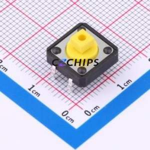 TS-1094TA-B3D2-T-Y Tactile Switch Through hole Component (THT)-4P,12x12mm Switch 2.5N Through Hole 12mm 12mm - Product Image 1