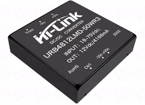 Convertidor CC-CC Aislado Hi-link URB4809LMD-50WR3 URB4812LMD-50WR3 de 50W, Convertidor DIP Regulado de Entrada Amplia 4:1, de 48V a 9/12/24V - Product Image 3