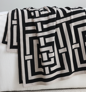 Couverture tricotée épaisse en acrylique Jacquard 100% vintage avec pompon Jeté de luxe super doux et chaud pour <span class=keywords><strong>canapé</strong></span>-lit - Product Image 5