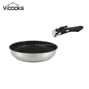 Poêle à frire et à frire en acier inoxydable 304, 10 pièces, bleue, <span class=keywords><strong>avec</strong></span> poignée <span class=keywords><strong>amovible</strong></span> - Product Image 5