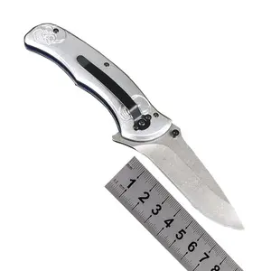 Cuchillo de supervivencia de aluminio popular fácil de llevar OEM, cuchillo plegable de bolsillo portátil para acampar con clip para cinturón