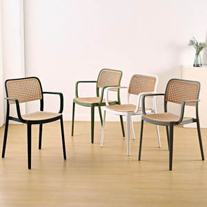 आधुनिक सस्ती कीमत आउटडोर गार्डन फर्नीचर स्टैकबल प्लास्टिक रेटन डाइनिंग चेयर स्टैकेबल रेस्तरां कुर्सियां - Product Image 2