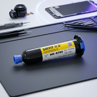 HH-6703 3703 (190024) Adhésif UV flexible haute résistance pour la fixation de lentilles d'appareil photo en verre, plastique et métal