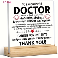Plaque de remerciement 2D plate en acrylique transparent, imprimée UV et gravée au laser, pour cadeau de médecin, avec la phrase « Merci d'être un excellent médecin », pour bureau d'hôpital ou de cabinet médical