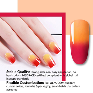 Salon Oem Odm Toptan Satış Sadece Perakende Yok Uv Led Sökülebilir Doğal Sıcaklık Değiştiren Tırnak Jeli 12 Renk Termal Değişen Jel - Product Image 6