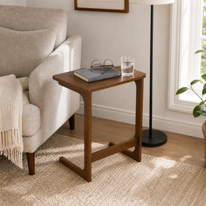 Dark Color Solid Wood Modern Commercial Use End <b>Table</b> with L Shape Legs Coffee <b>Table</b> Beside the <b>Sofa</b> - Product Image 3