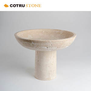 ถาดไม้ค้ำยันธรรมชาติสีเบจทรงกลมดีไซน์ใหม่การตกแต่งภายในที่ทันสมัยงานศิลปะวินเทจระดับไฮเอนด์ - Product Image 3