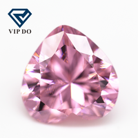 Pierres précieuses en zircon cubique en forme de cœur, qualité 5A, 3x3mm-12x12mm, couleur rose