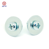 Sekrup Self-tapping Kepala Pan Phillips Dengan Washer, Pengikat Furnitur Berlubang Silang untuk Panel Kayu