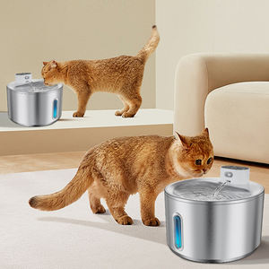 Mèo đài phun nước thép không gỉ 140oz/<span class=keywords><strong>4L</strong></span> không dây uống đài phun nước Pin hoạt động có thể sạc lại với cảm biến chuyển động - Product Image 4