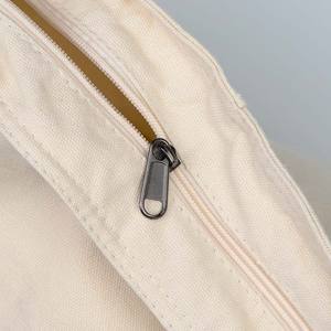 사용자 정의 조정 가능한 어깨 스트랩 크로스 바디 캔버스 가방 편지 인쇄 면 캔버스 쇼핑 토트 백 지퍼와 포켓 - Product Image 6