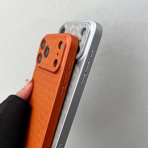 Funda para iPhone 17 Pro Max, elegante textura de cuero con rombos, ventana grande, cobertura total, a prueba de golpes - Product Image 3