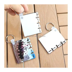 Mdfsub GRAD thăng hoa Keychain 50*60mm hai mặt thăng hoa khoảng trống MDF GRAD móc khóa với vòng chìa khóa