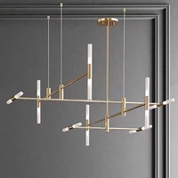 Moderne Lineare Kreuzrohr-Pendelleuchte Schwarzes Metall Acryl LED Hängelampe Mittelgroße Esstisch-Pendelleuchte Wohnzimmer