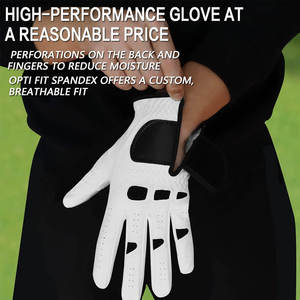 Venta al por mayor de guantes de Deportes de cuero Cabretta genuino de alta calidad de los hombres con tecnología de sublimación guantes de golf de gama alta - Product Image 4
