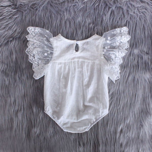 Combinaison blanche de style bohème <span class=keywords><strong>pour</strong></span> bébé fille body baptême baptême premier anniversaire tenue de mariage <span class=keywords><strong>barboteuse</strong></span> en dentelle de coton - Product Image 2