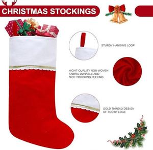 Calcetines Colgantes para Chimenea, Rojos, de Tela No Tejida, Calcetines Navideños de Fieltro Personalizados - Product Image 2