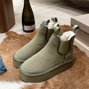 Nouvel arrivage de botte de neige d'hiver en daim à plateforme haute pour femmes botte de neige épaisse en peluche chaude à la cheville botte de neige pour femmes chaussures chaussures - Product Image 4