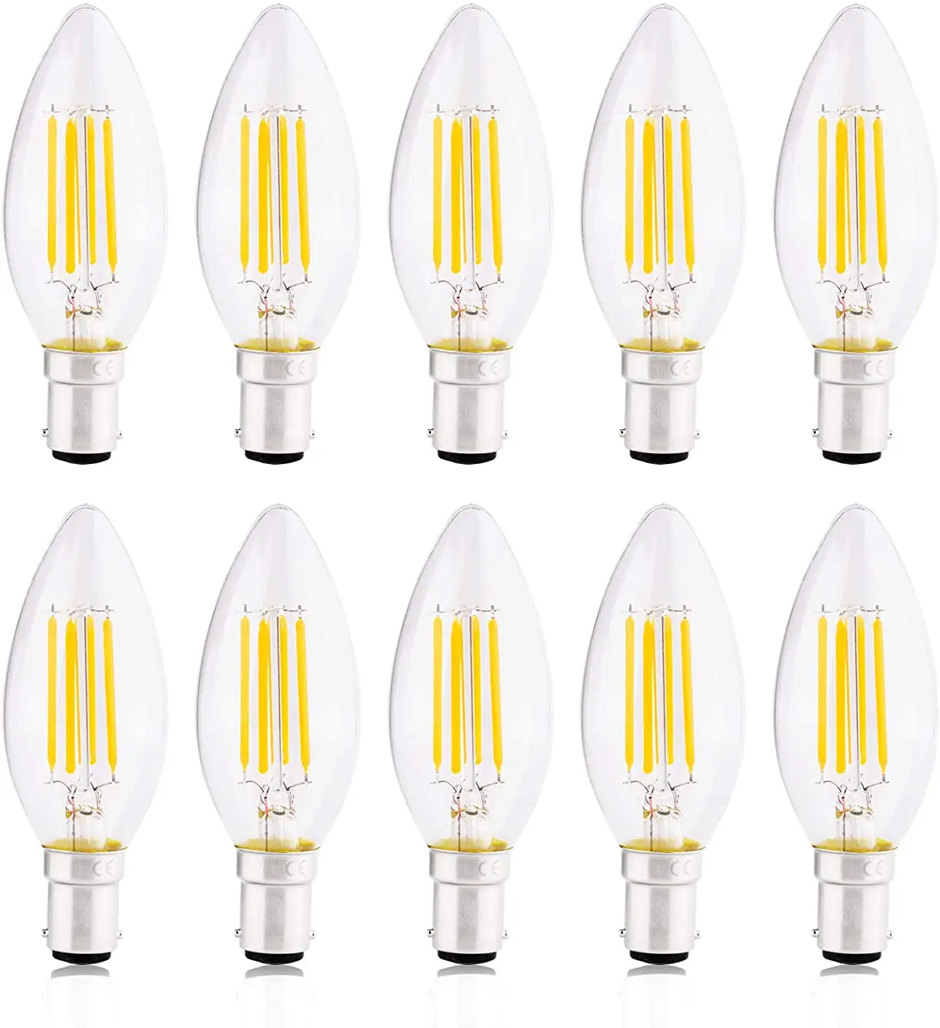 Dimmable Led Bulb Vintage Filament LED E12 E14 C35 C35L C35T B10 B10T Clear Glass LED Chandelier Dimmable 2w 4w 110V 220v Candle Bulb Light