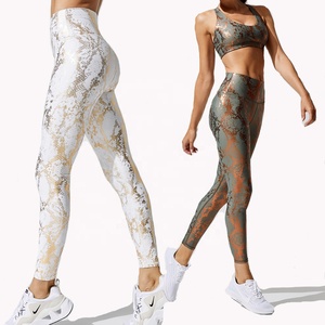Fashion Booty Spandex Shiny Foil <strong>Print</strong> <strong>Snake</strong> Custom <strong>Leggings</strong> for Women - Product Image 1