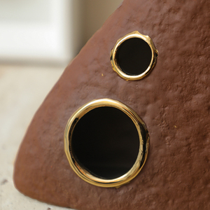 Pour Flolenco Art déco Design bouche étroite terre cuite <span class=keywords><strong>Vase</strong></span> de table en céramique poignée en or scène de montagne pour la vie intérieure de la maison - Product Image 4