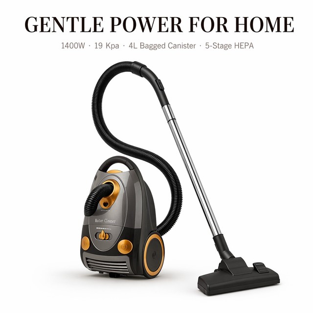 1400W - 2000W Package-style Corded Vacuum Cleaner. High-power Brushless Motor. HEPA Filter. Dry Use. Suitable for Hotels.