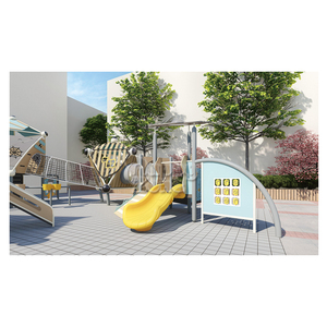 Attrezzature per Parchi Giochi all'Aperto Personalizzate, Struttura Multifunzionale per Bambini con Scivoli e Rete per Arrampicata, per Parchi e Scuole - Product Image 4