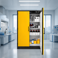 Armoire ignifuge en acier de 45 gallons à double porte et trois étagères pour solvants universitaires sur mesure